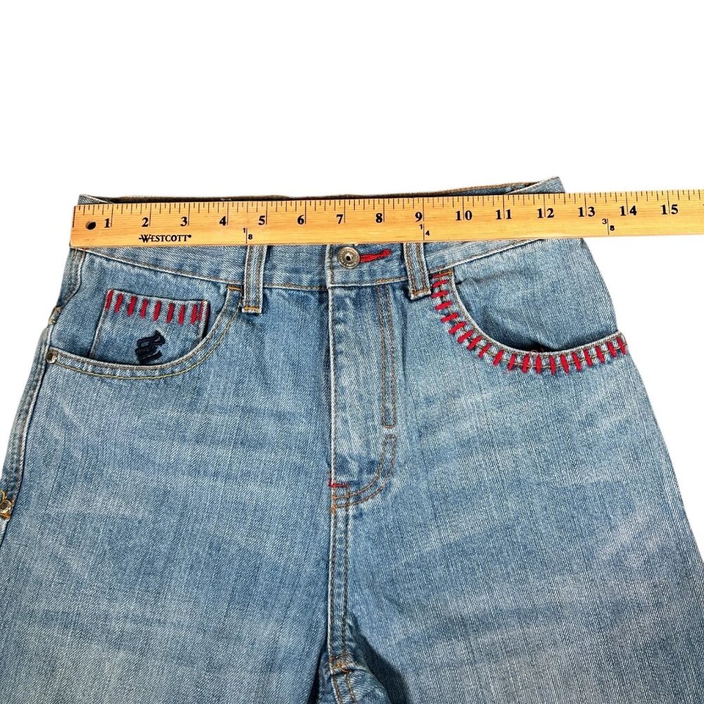 VTG Roca Wear Boys Blue Denim Hip Hop Straight Leg Authentic Jean Shorts Size 10 - Picture 11 of 13